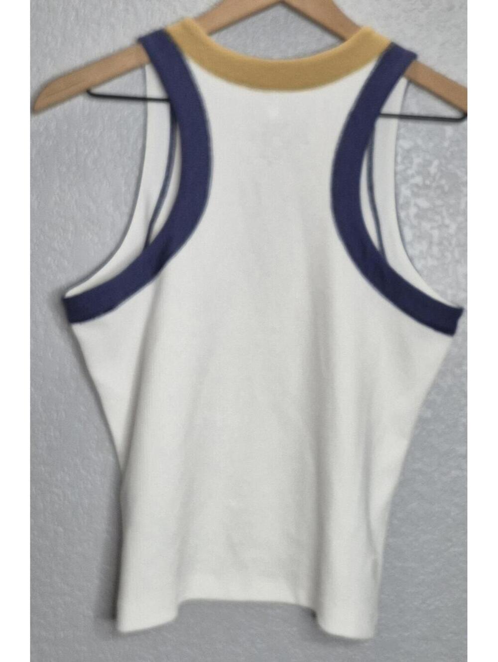 Kuhl Women’s Remi Waffle Knit Racerback Tank Top White Blue Gold Size Small... - Picture 4 of 10
